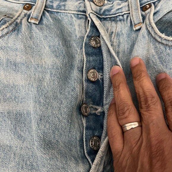 Agolde Riley High Rise Straight Leg Crop Denim Jeans - Picture 10 of 14